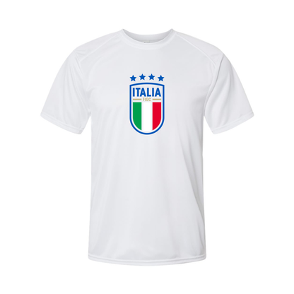 Youth Kids Italy National Soccer Performance T-Shirt