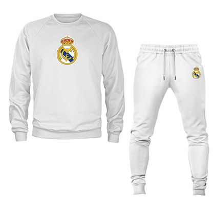 Men’s Real Madrid Soccer Logo Crewneck Sweatshirt Joggers Suit