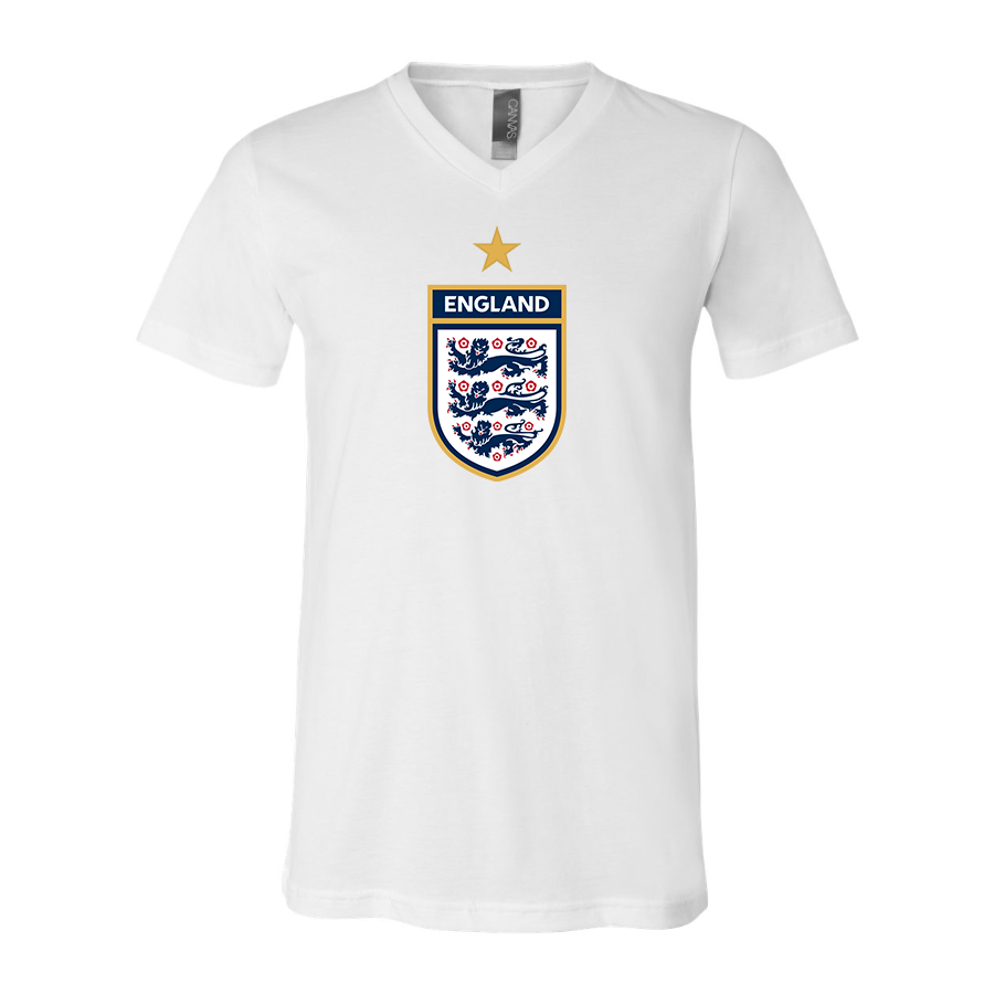 Men’s England National Soccer Team - BELLA + CANVAS - Jersey V-Neck Tee - 3005