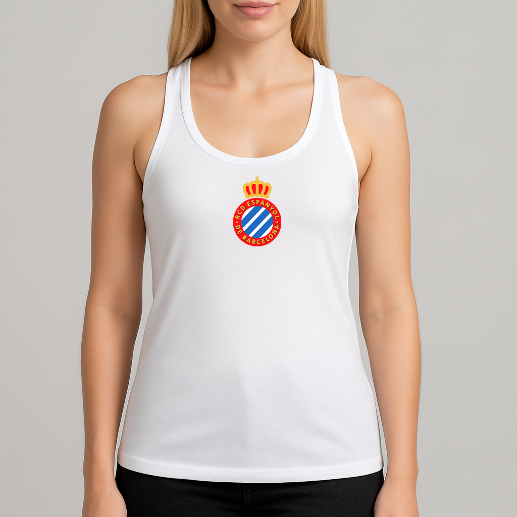 Women's Espanyol Soccer Logo Next Level Ideal Racerback Tank