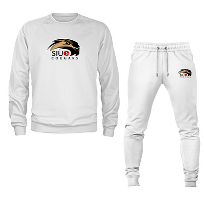 Men's SIU Edwardsville Cougars Logo Crewneck Sweatshirt Joggers Suit