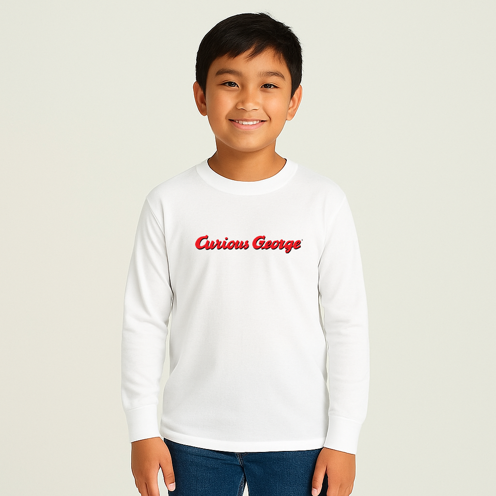 Youth Kids Curious George Long Sleeve T-Shirt