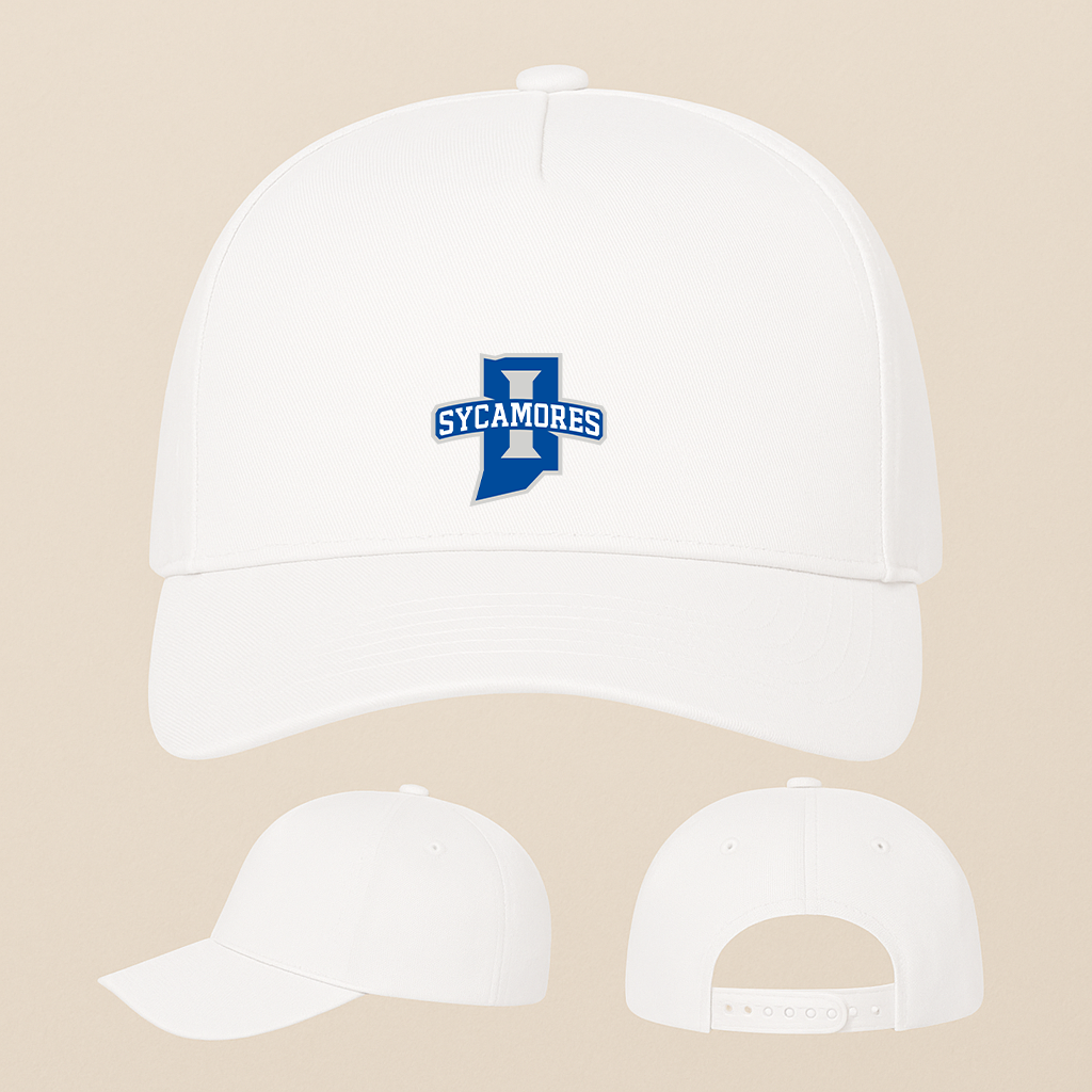 Indiana State Sycamores Logo Five Panel Twill Snapback Cap
