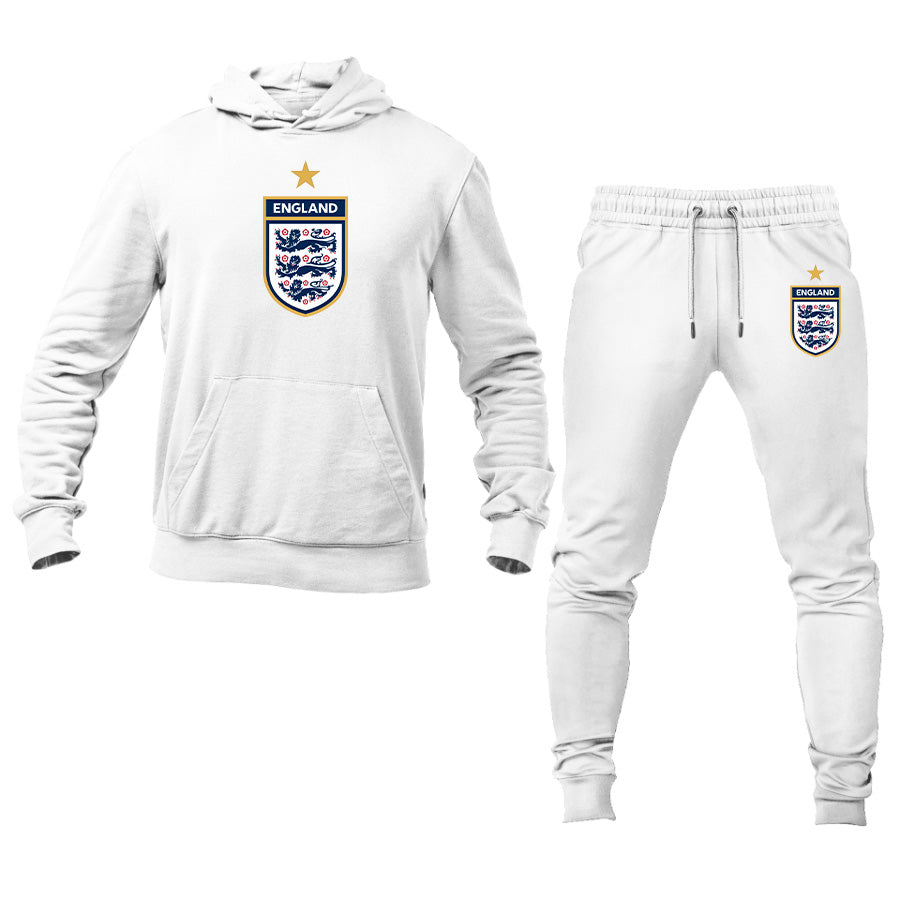 Men's England National Soccer Team Logo Hoodie Joggers Set