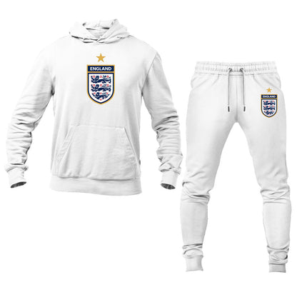 Men's England National Soccer Team Logo Hoodie Joggers Set