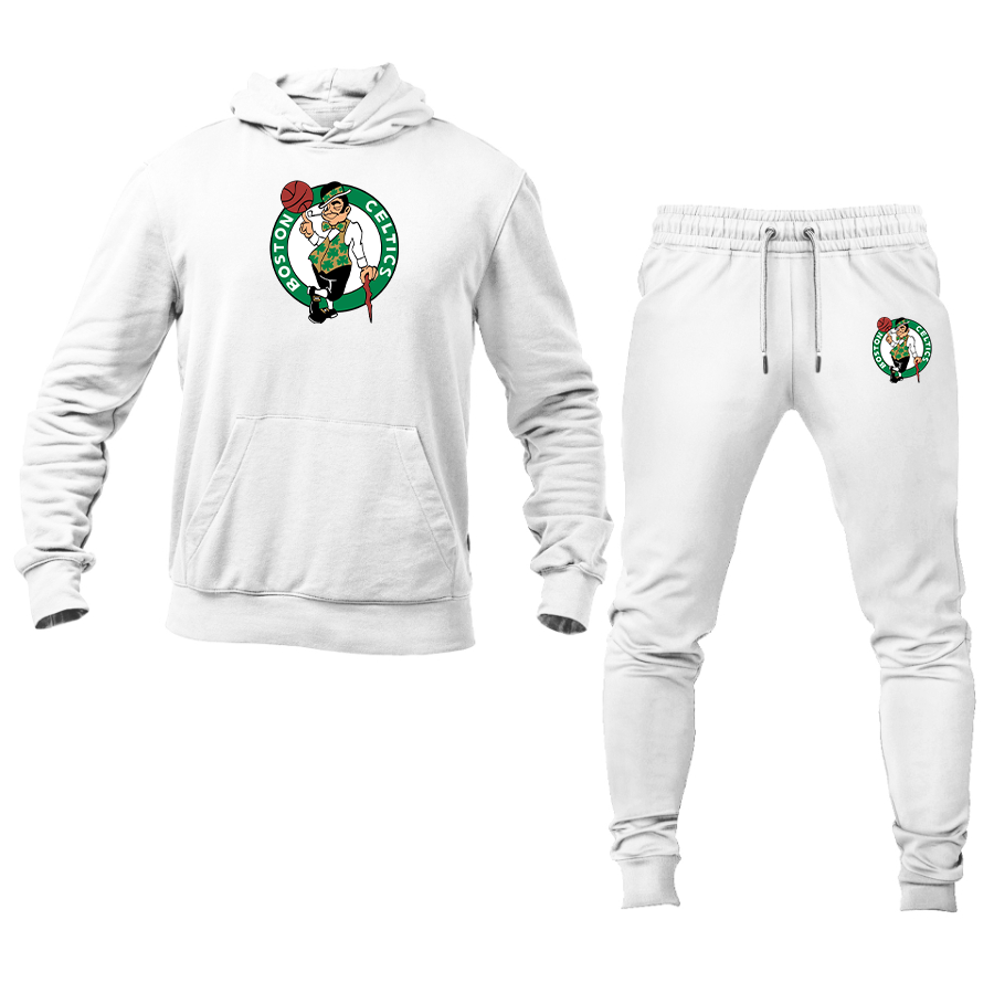 Men's Boston Celtics Logo Hoodie Joggers Set