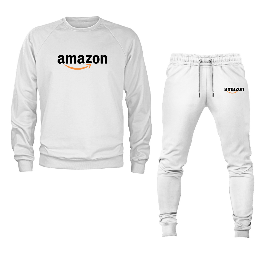 Men's Amazon Logo Crewneck Sweatshirt Joggers Suit