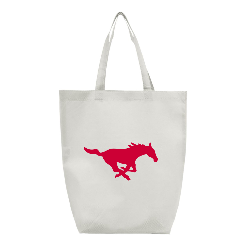 SMU Mustangs Logo Q-Tees Non-Woven Gusset Bottom Tote
