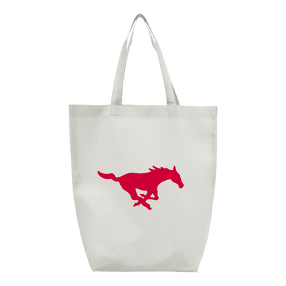 SMU Mustangs Logo Q-Tees Non-Woven Gusset Bottom Tote