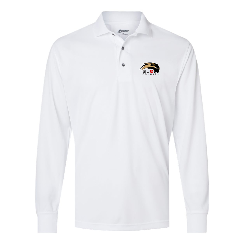 Men's SIU Edwardsville Cougars Logo Paragon Prescott Long Sleeve Polo