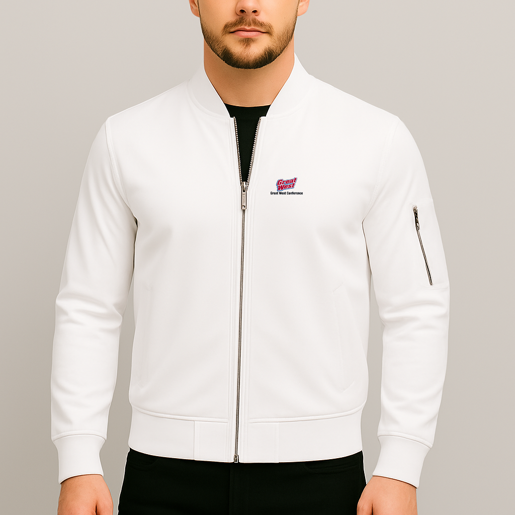 Men's Great West Conference Logo Lightweight Bomber Jacket Windbreaker Softshell Varsity Jacket Coat