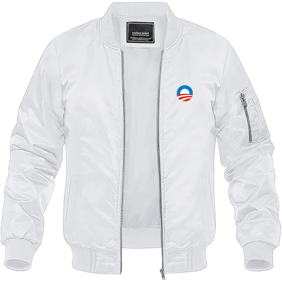 Men's Obama Logo Lightweight Bomber Jacket Windbreaker Softshell Varsity Jacket Coat