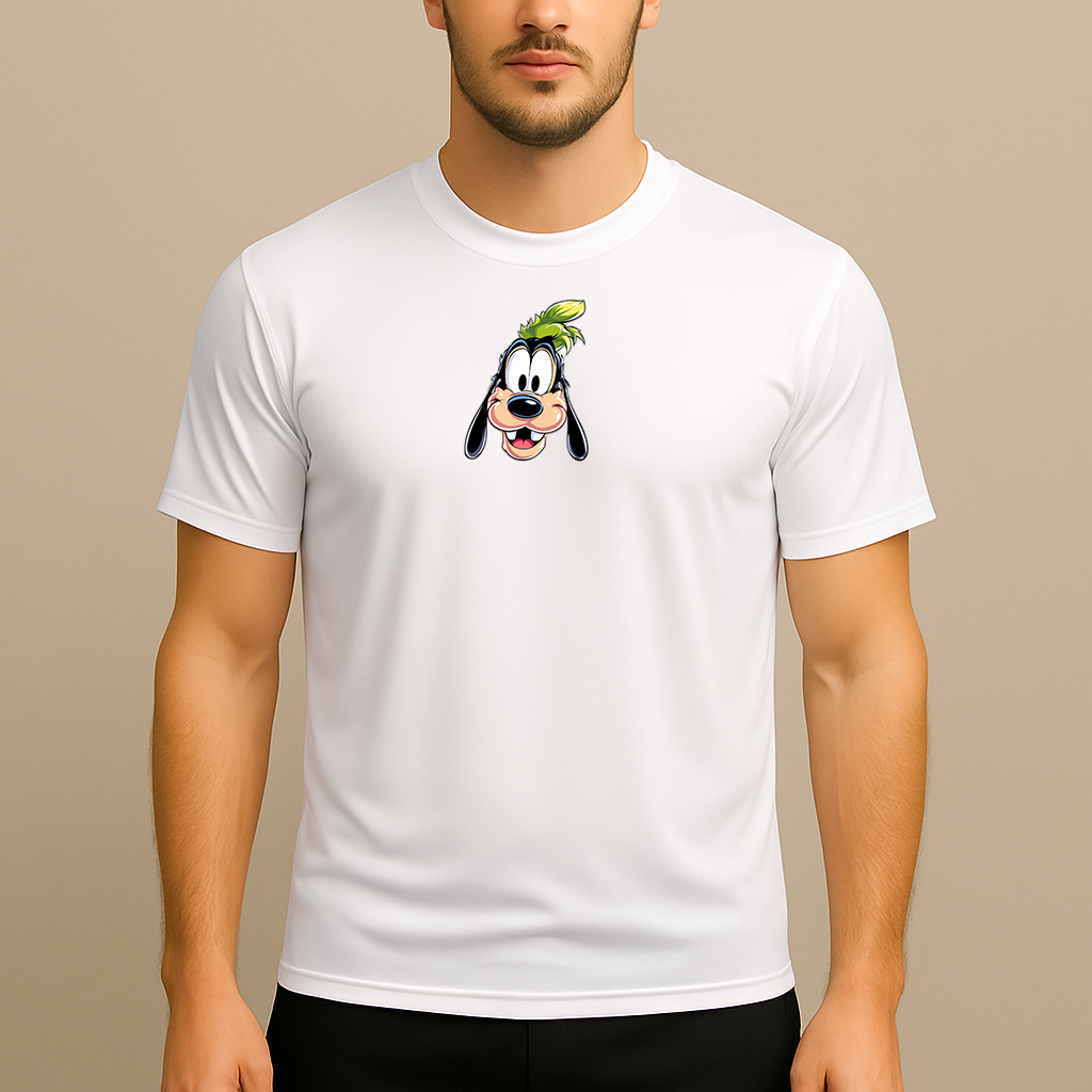 Men's Goofy Disney Smiley Face Polyester T-Shirt