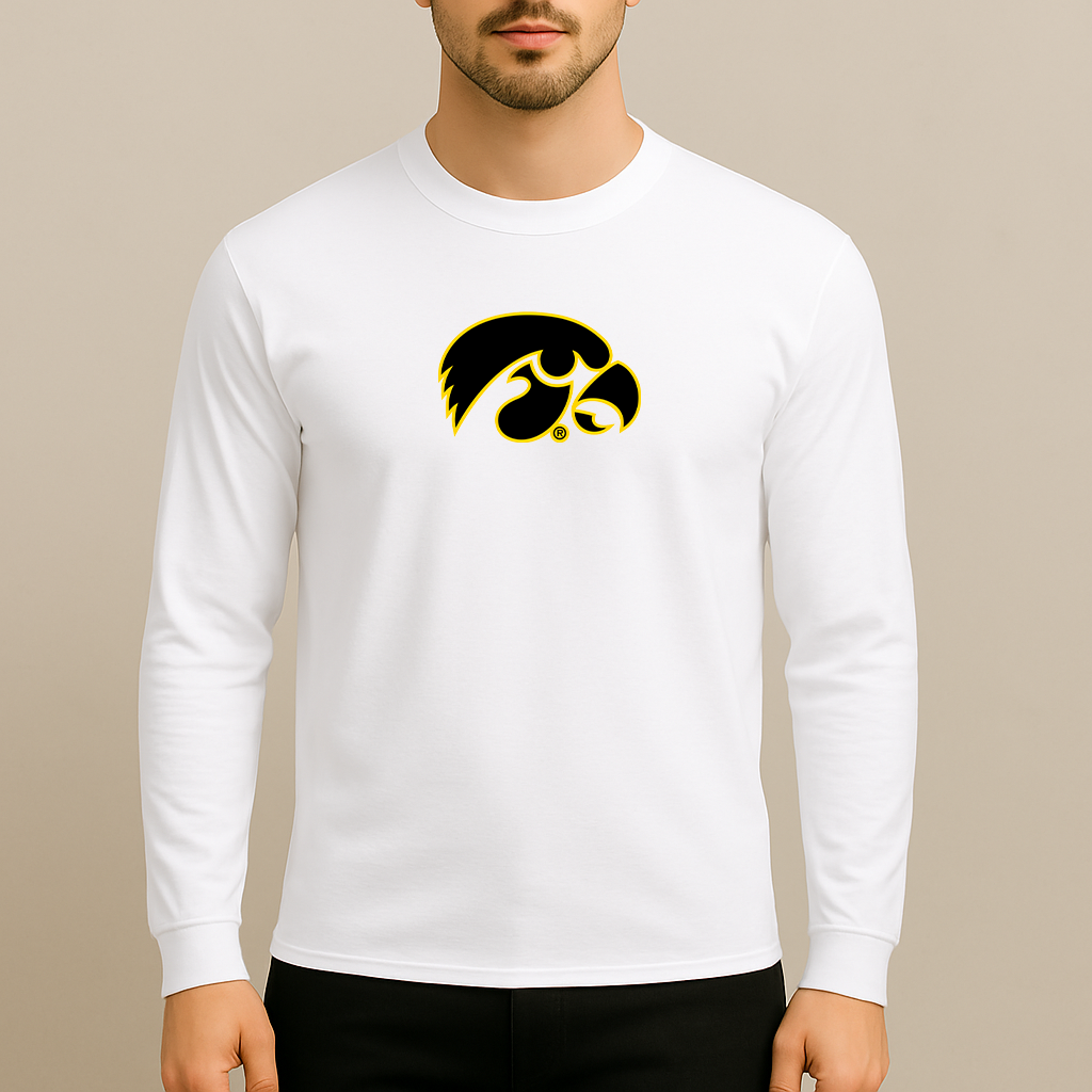Men's Iowa Hawkeyes Logo Long Sleeve T-Shirt