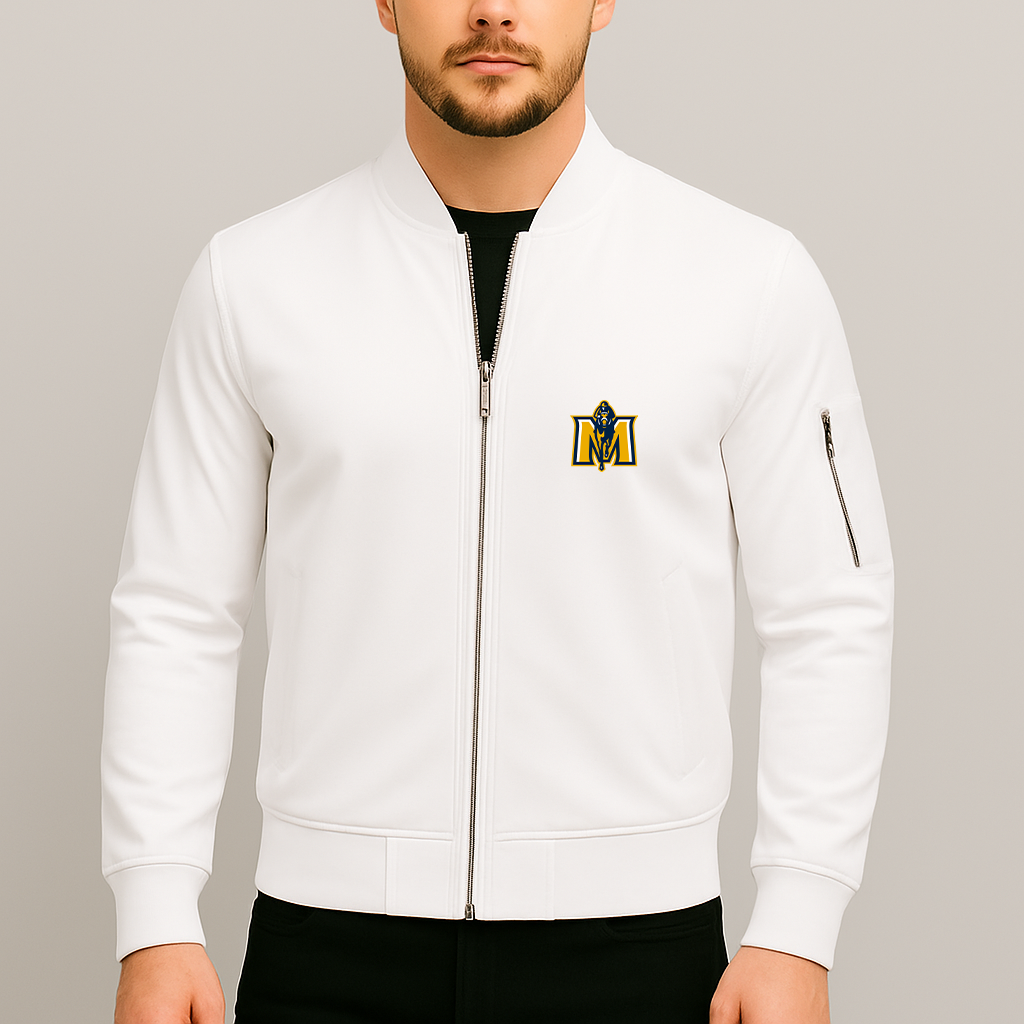 Men's Murray State Racers Logo Lightweight Bomber Jacket Windbreaker Softshell Varsity Jacket Coat