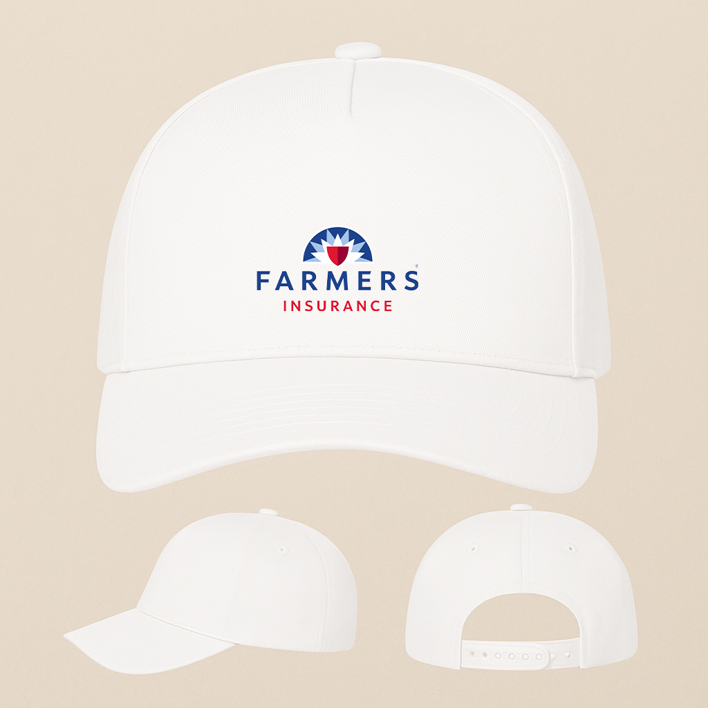 Farmer_s Insurance Logo Five Panel Twill Snapback Cap