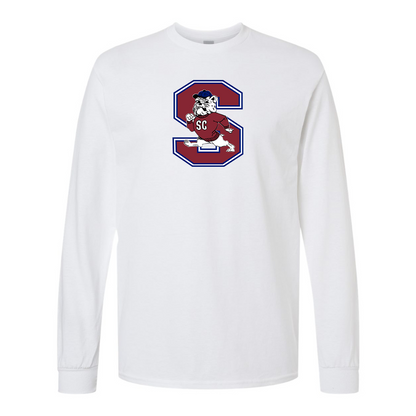 Men's South Carolina State Bulldogs Logo Gildan Heavy Cotton Long Sleeve T-Shirt