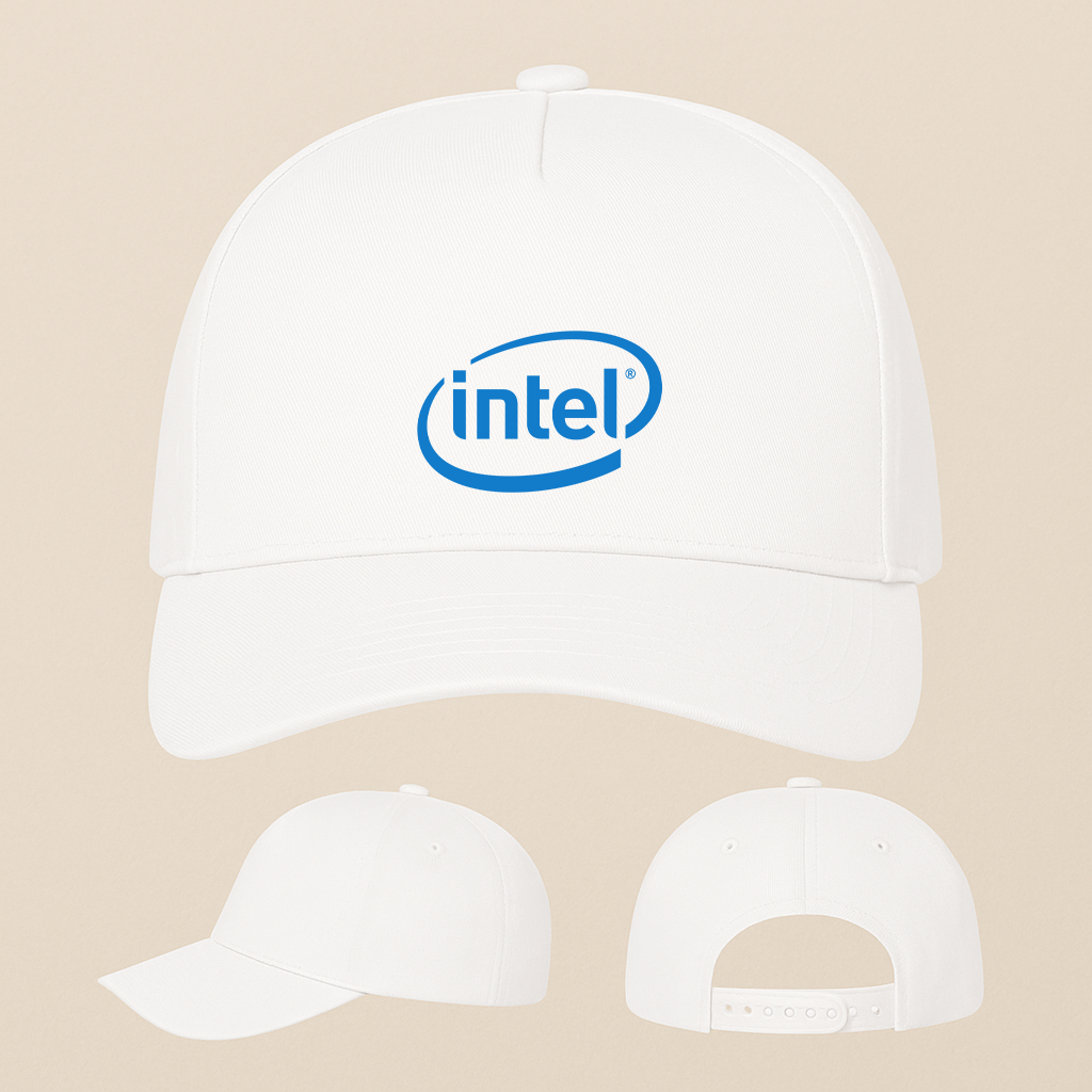 Intel Logo Five Panel Twill Snapback Cap