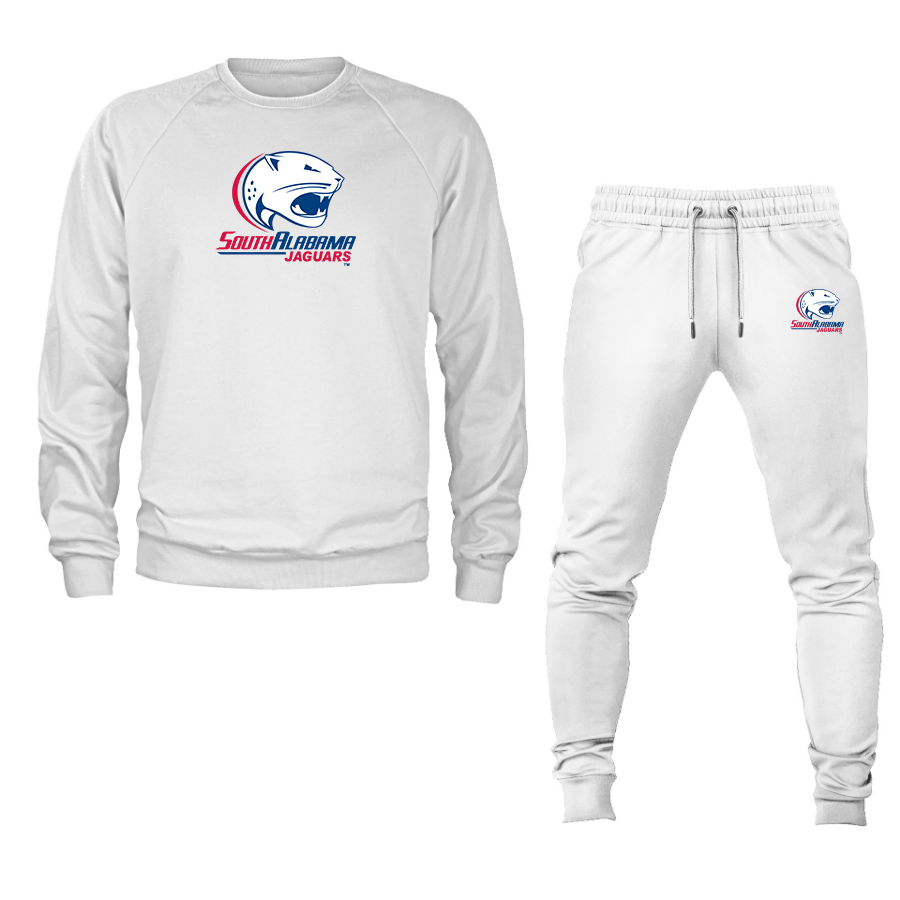 Men's South Alabama Jaguars Logo Crewneck Sweatshirt Joggers Suit