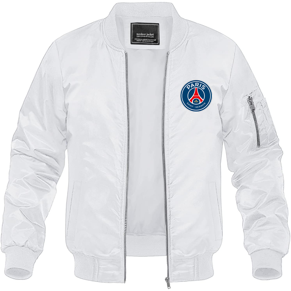 Men’s Paris Saint-Germain Soccer Lightweight Bomber Jacket Windbreaker Softshell Varsity Jacket Coat