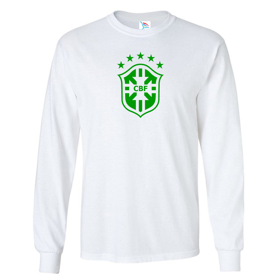 Men's Brazil Soccer Long Sleeve T-Shirt