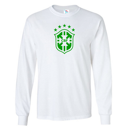 Men's Brazil Soccer Long Sleeve T-Shirt