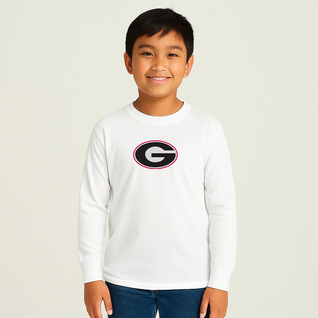 Youth Georgia Bulldogs Logo Cotton Long Sleeve T-Shirt