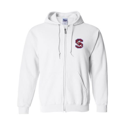 Men's South Carolina State Bulldogs Logo Gildan  Heavy Blend Full Zip Hooded Sweatshirt