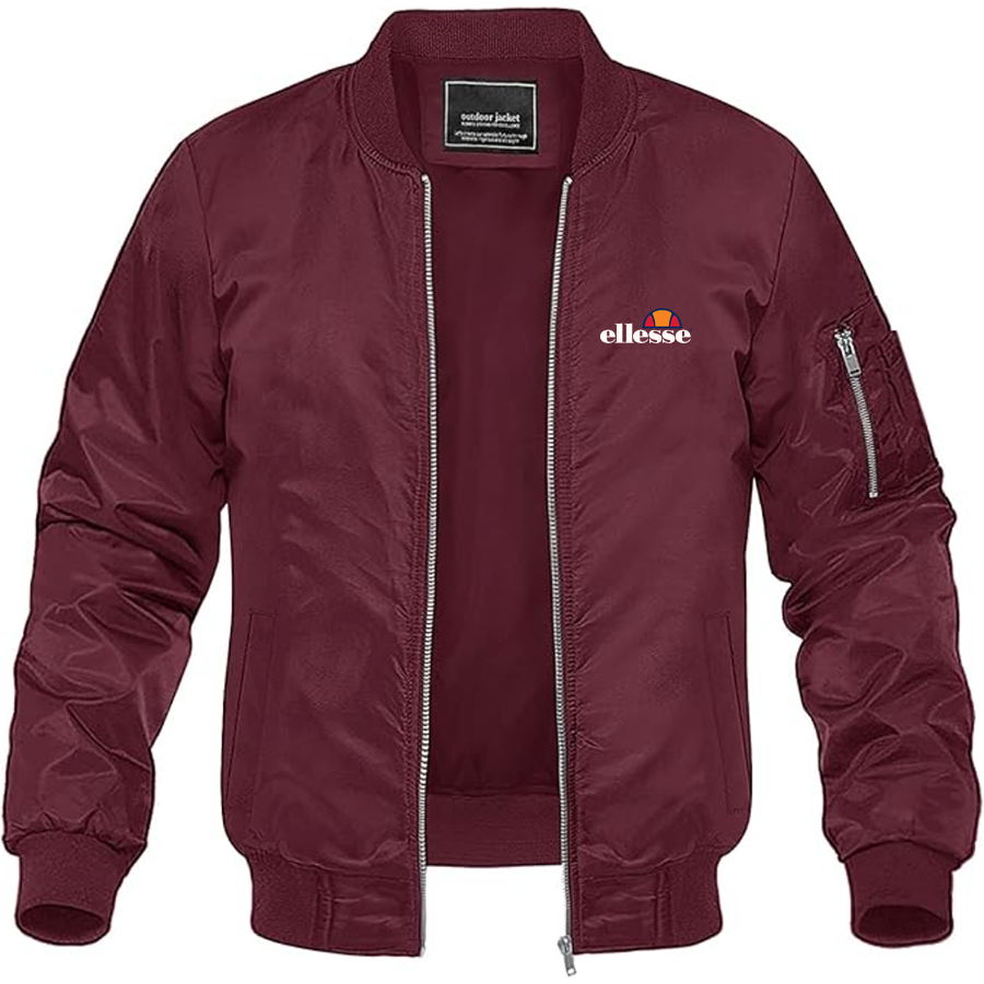 Men's Ellesse Logo Lightweight Bomber Jacket Windbreaker Softshell Varsity Jacket Coat