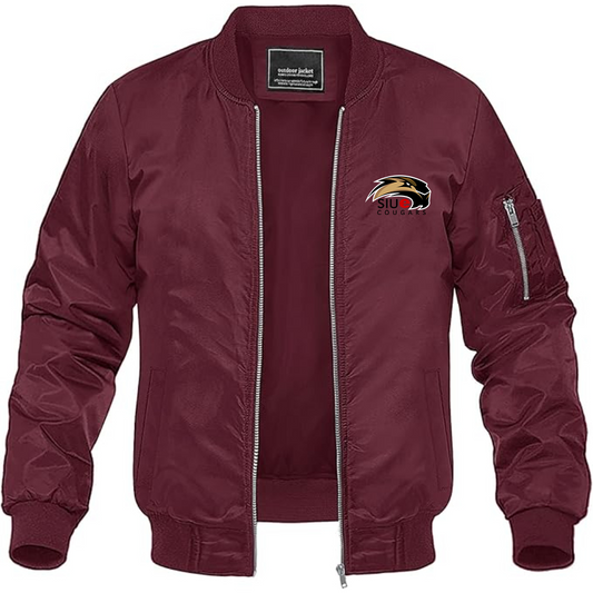 Men's SIU Edwardsville Cougars Logo Lightweight Bomber Jacket Windbreaker Softshell Varsity Jacket Coat