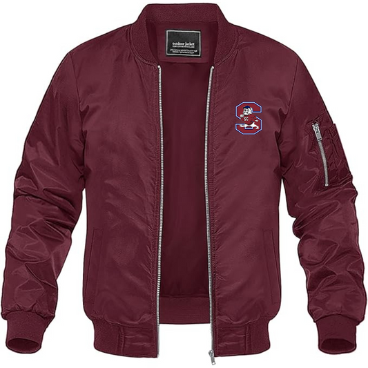 Men's South Carolina State Bulldogs Logo Lightweight Bomber Jacket Windbreaker Softshell Varsity Jacket Coat