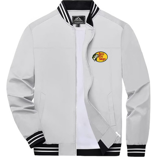 Men's Bass Pro Shops Logo Lightweight Zip-Up Ribbed Collar and Cuffs Bomber Jacket