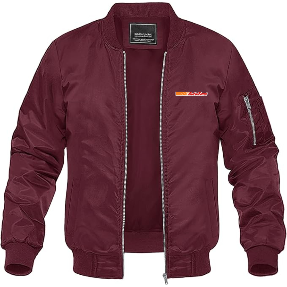 Men's AutoZone Logo Lightweight Bomber Jacket Windbreaker Softshell Varsity Jacket Coat