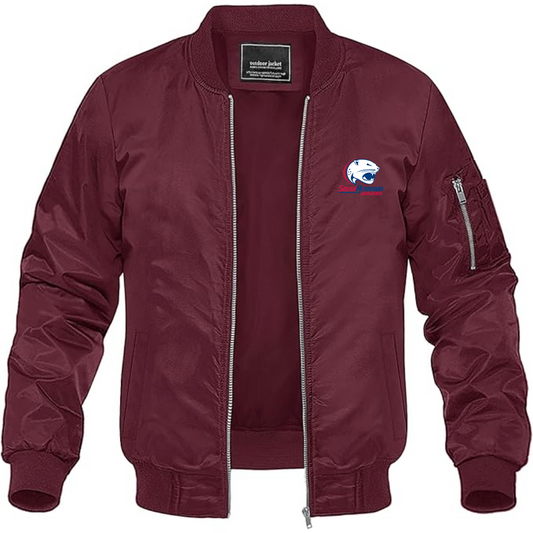 Men's South Alabama Jaguars Logo Lightweight Bomber Jacket Windbreaker Softshell Varsity Jacket Coat