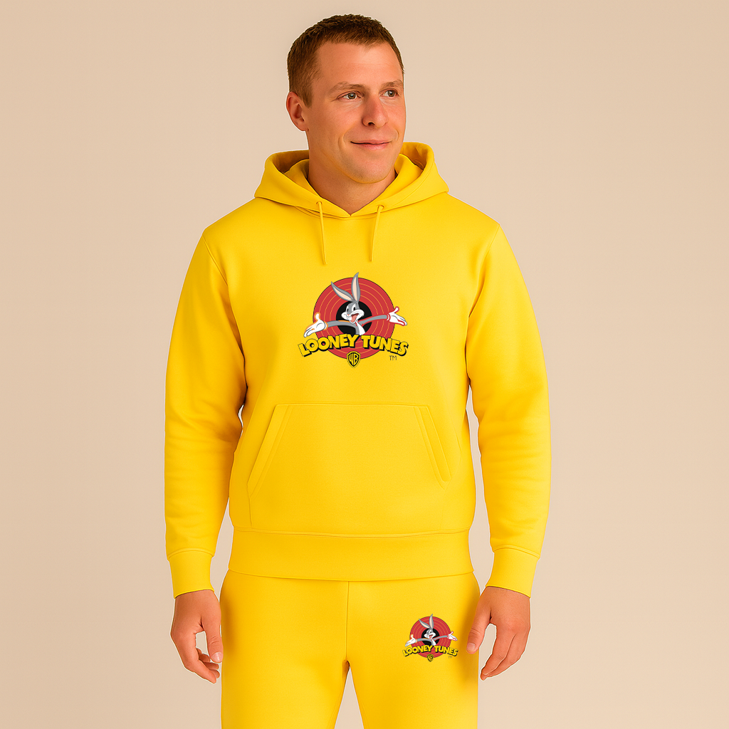 Men's Looney Tunes Warner Brothers Cartoon Hoodie Joggers Set