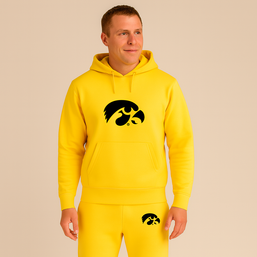 Men's Iowa Hawkeyes Logo Hoodie Joggers Set