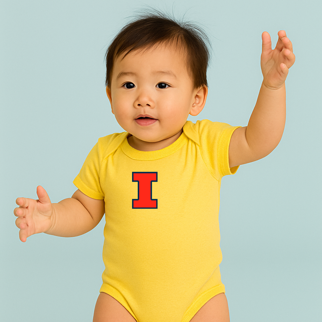 Illinois Fighting Illini Logo Baby Romper Onesie