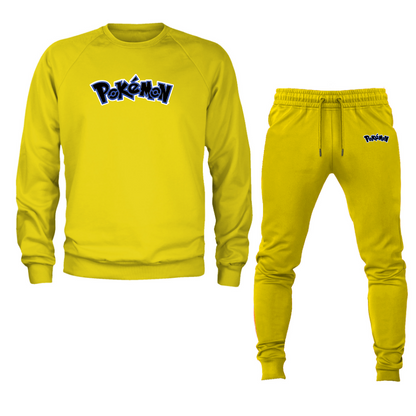 Men's Pokemon Cartoon Crewneck Sweatshirt Joggers Suit