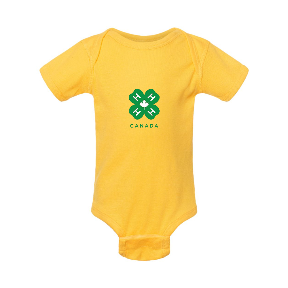 4H Canada Logo  Rabbit Skins Infant Baby Rib Bodysuit