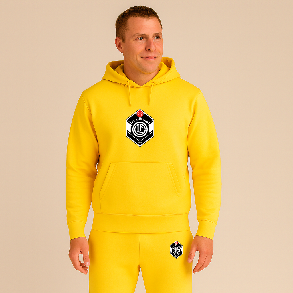 Men's FC Lugano Soccer Logo Hoodie Joggers Set