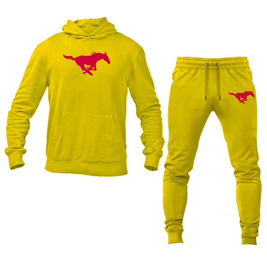 Men's SMU Mustangs Logo Hoodie Joggers Set