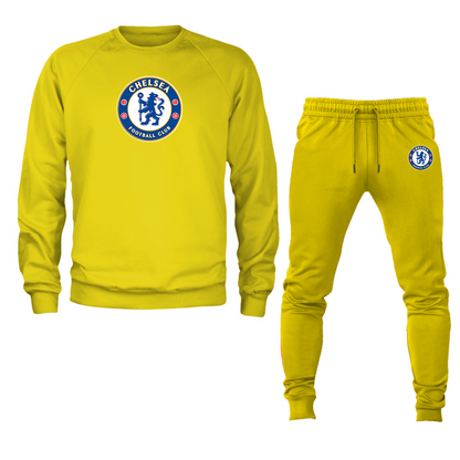Men's Chelsea Soccer Soccer Logo Crewneck Sweatshirt Joggers Suit