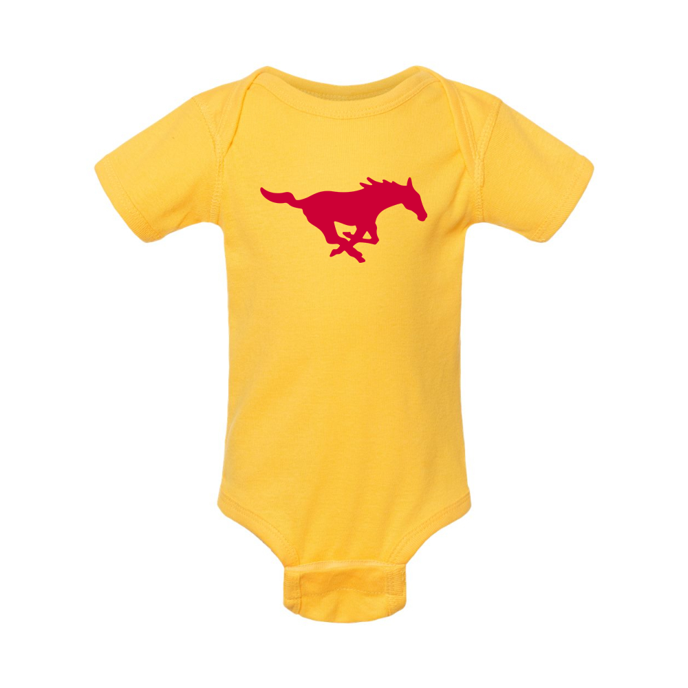 SMU Mustangs Logo Rabbit Skins Infant Baby Rib Bodysuit