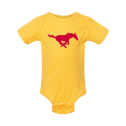SMU Mustangs Logo Rabbit Skins Infant Baby Rib Bodysuit