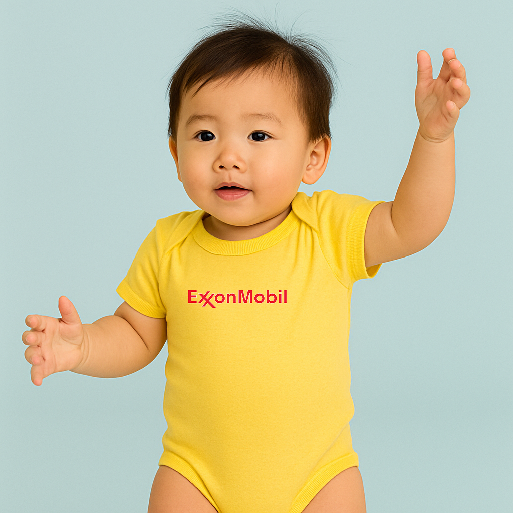 Exxon Mobil Gas Station Baby Romper Onesie