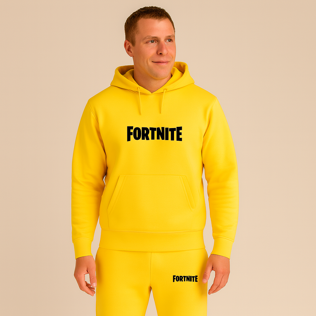 Men's Fortnite Battle Royale Game Logo Hoodie Joggers Set
