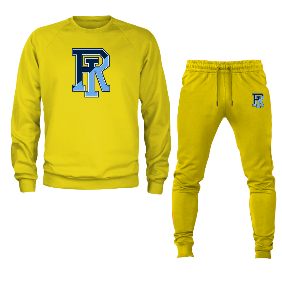 Men's Rhode Island Rams Logo Crewneck Sweatshirt Joggers Suit