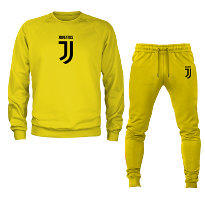 Men's Juventus Soccer Logo Crewneck Sweatshirt Joggers Suit